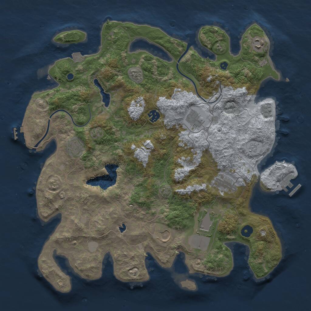 Rust Map: Procedural Map, Size: 4000, Seed: 385282768, 14 Monuments
