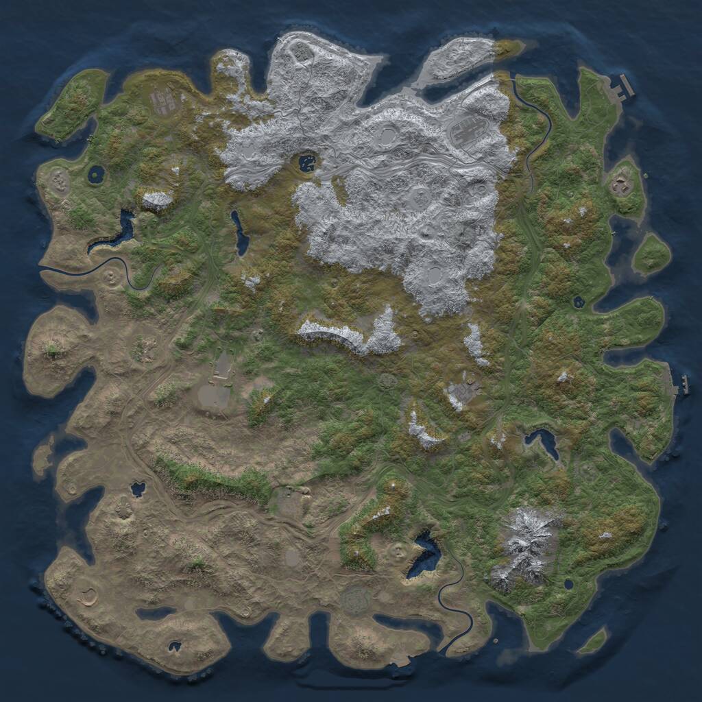 Rust Map: Procedural Map, Size: 6000, Seed: 1162280085, 17 Monuments