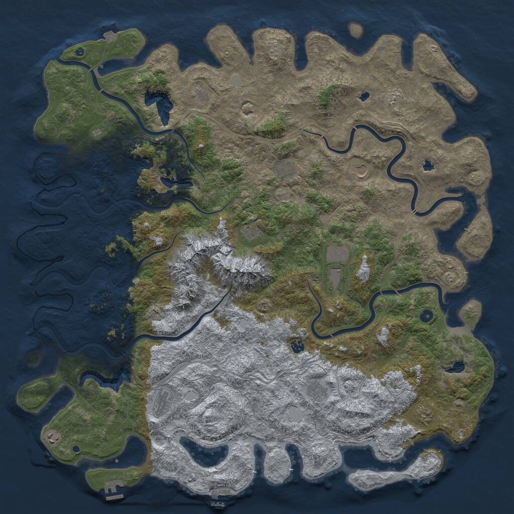Rust Map: Procedural Map, Size: 6000, Seed: 2787, 17 Monuments