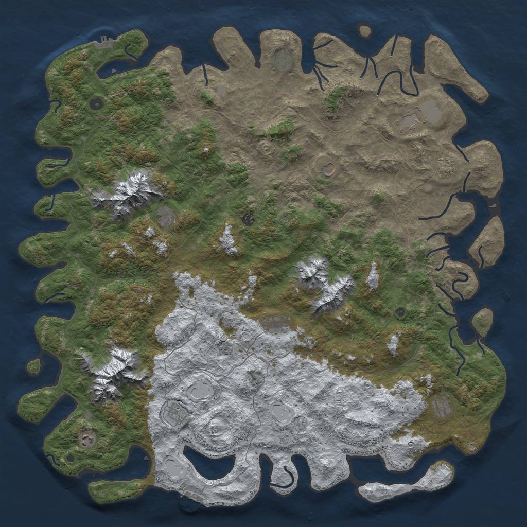 Rust Map: Procedural Map, Size: 6000, Seed: 2787, 20 Monuments
