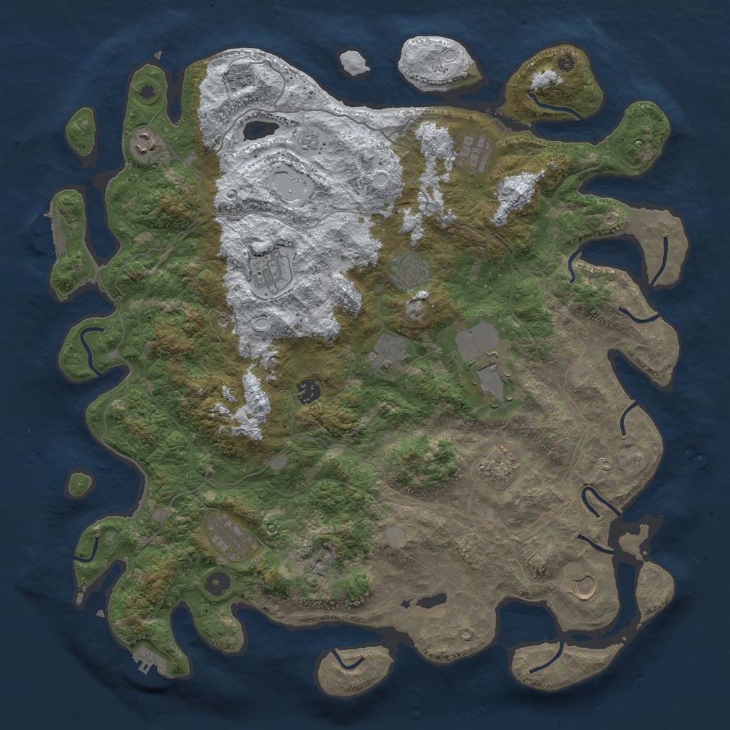 Rust Map: Procedural Map, Size: 4500, Seed: 337716222, 20 Monuments