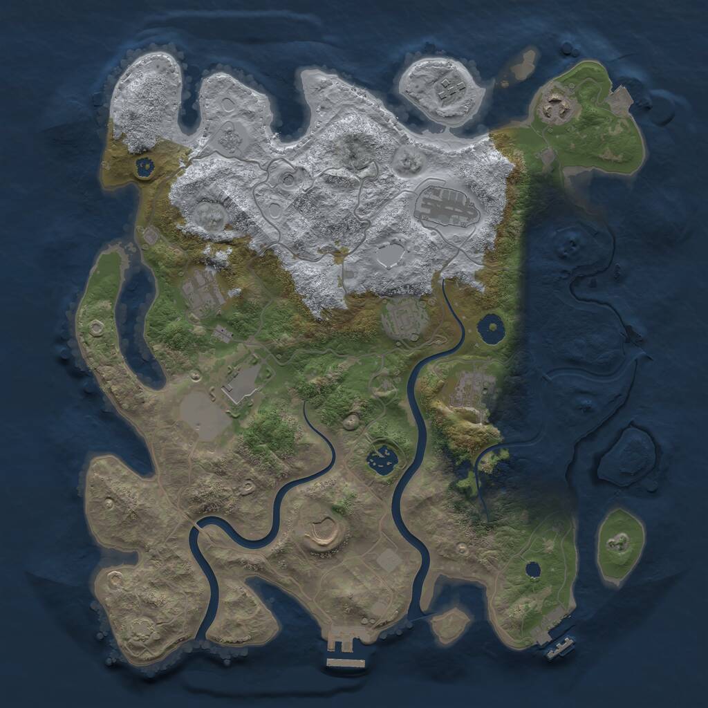 Rust Map: Procedural Map, Size: 3750, Seed: 867602568, 15 Monuments