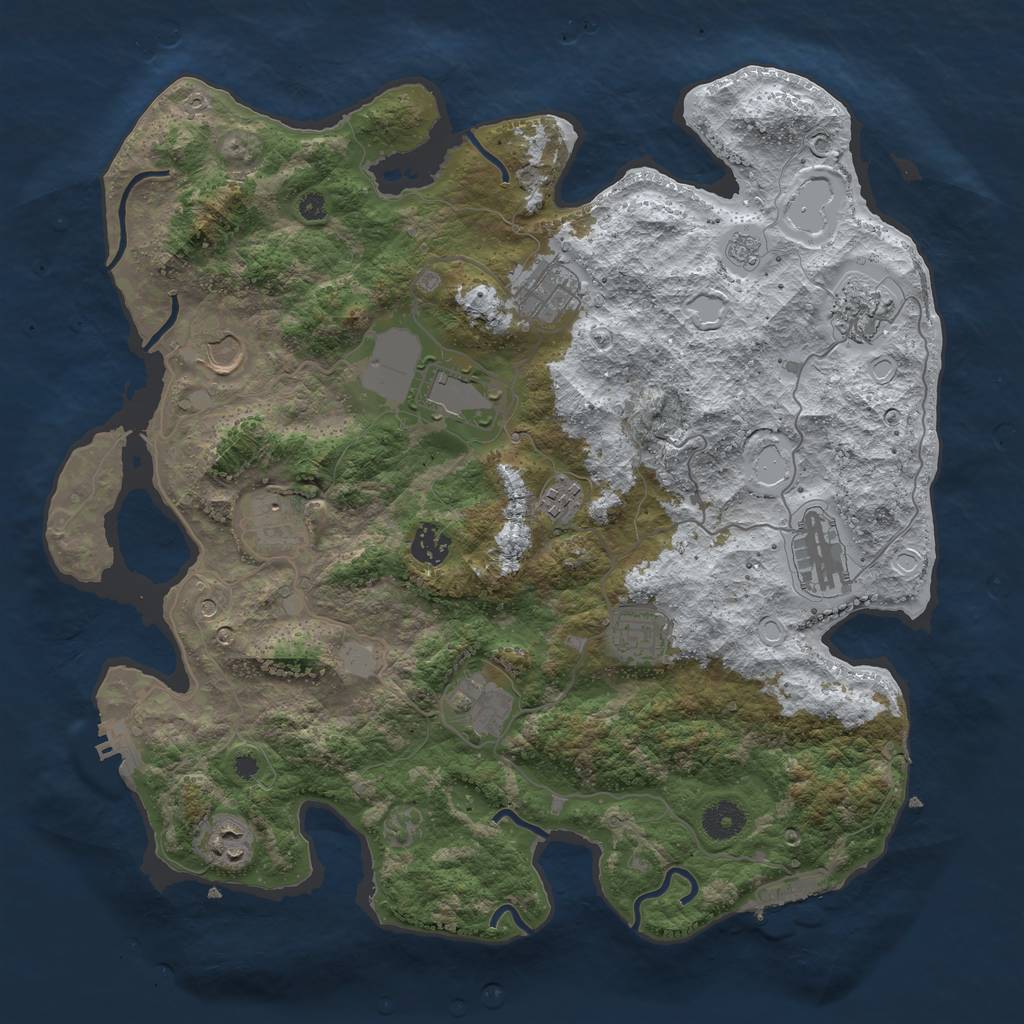 Rust Map: Procedural Map, Size: 3850, Seed: 386608242, 20 Monuments