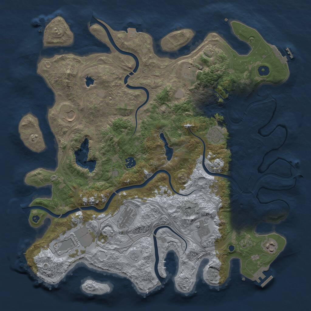 Rust Map: Procedural Map, Size: 4250, Seed: 981381516, 15 Monuments