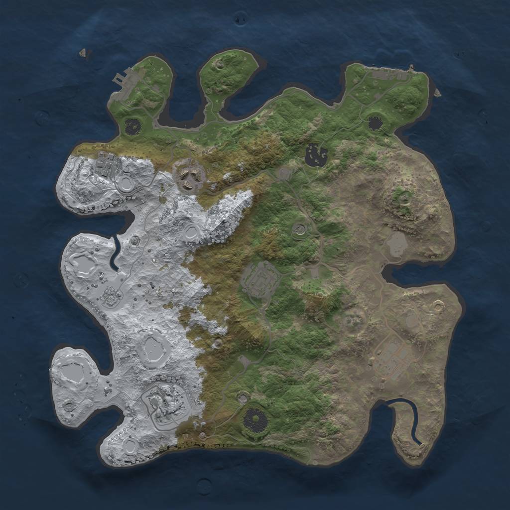 Rust Map: Procedural Map, Size: 3200, Seed: 6060544, 15 Monuments