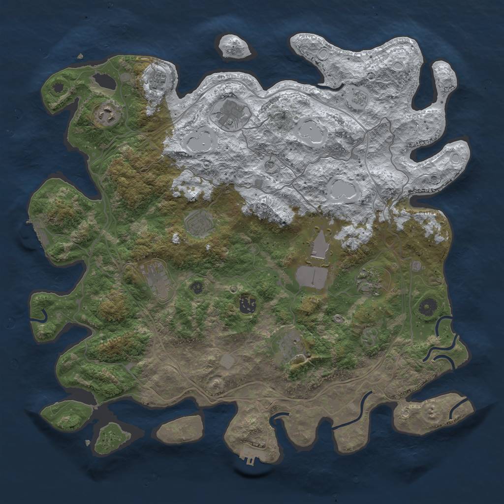 Rust Map: Procedural Map, Size: 4250, Seed: 468913, 18 Monuments