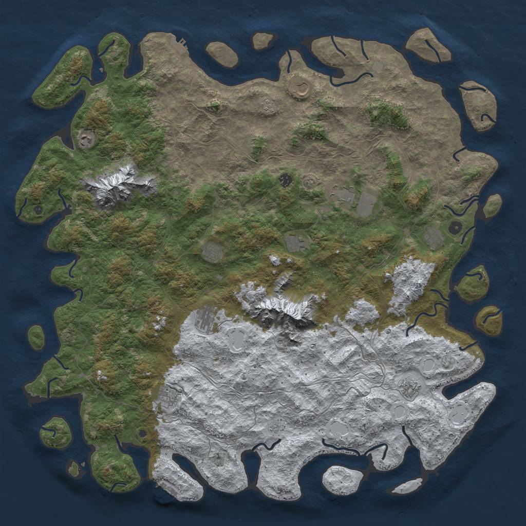 Rust Map: Procedural Map, Size: 6000, Seed: 7777777, 20 Monuments