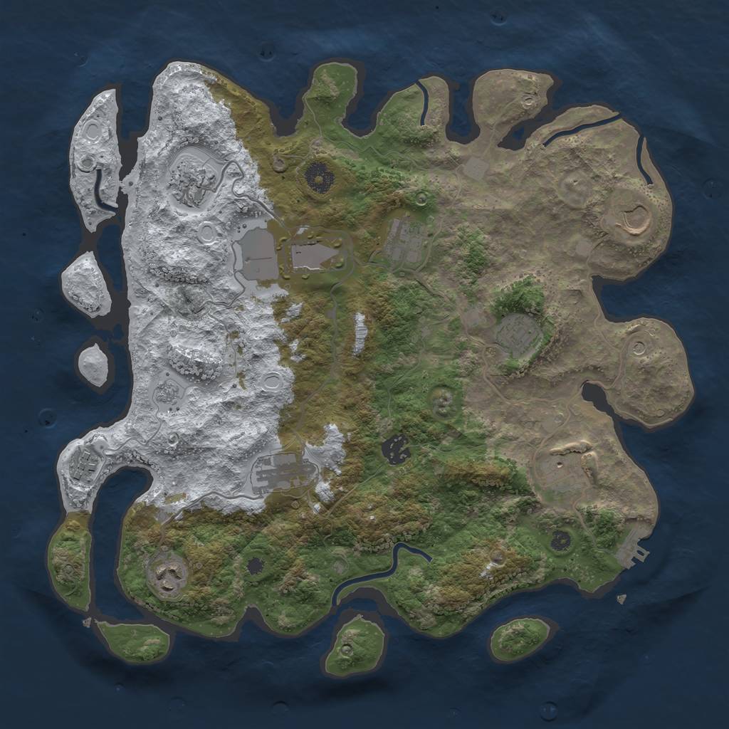 Rust Map: Procedural Map, Size: 3700, Seed: 256, 18 Monuments