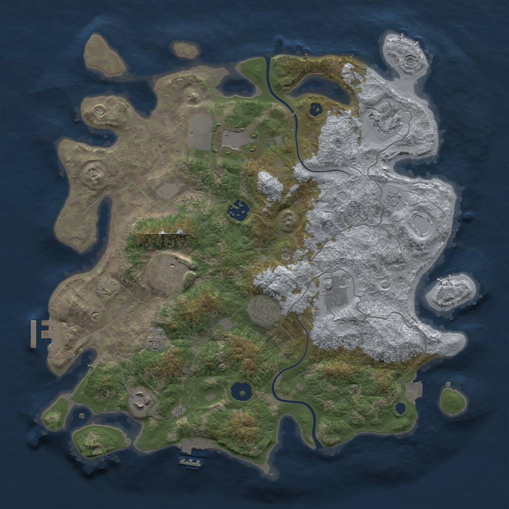 Rust Map: Procedural Map, Size: 3750, Seed: 82077, 14 Monuments