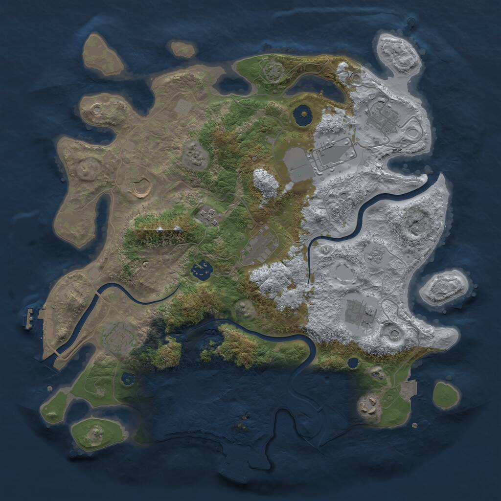 Rust Map: Procedural Map, Size: 3750, Seed: 82077, 15 Monuments