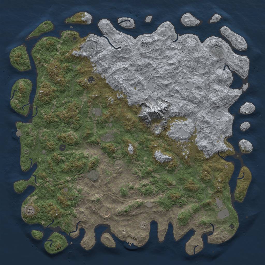 Rust Map: Procedural Map, Size: 6000, Seed: 152217, 18 Monuments