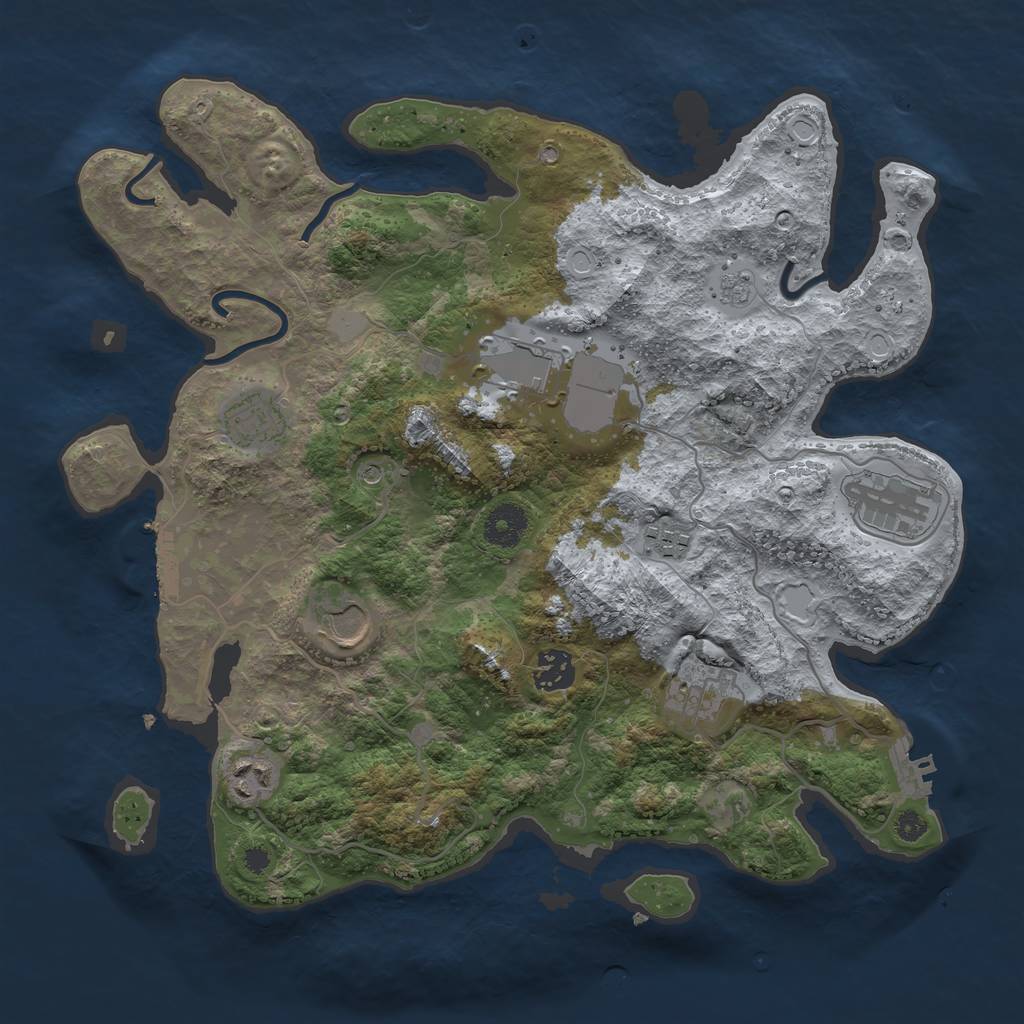 Rust Map: Procedural Map, Size: 3550, Seed: 2902026, 15 Monuments
