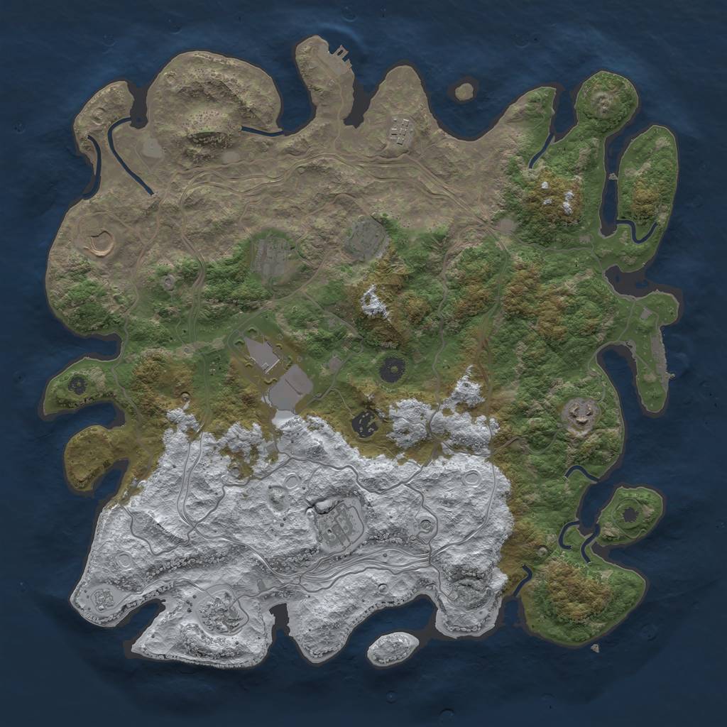 Rust Map: Procedural Map, Size: 4250, Seed: 21601, 18 Monuments