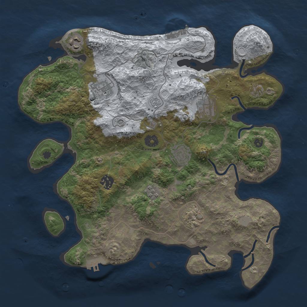 Rust Map: Procedural Map, Size: 3400, Seed: 65, 16 Monuments