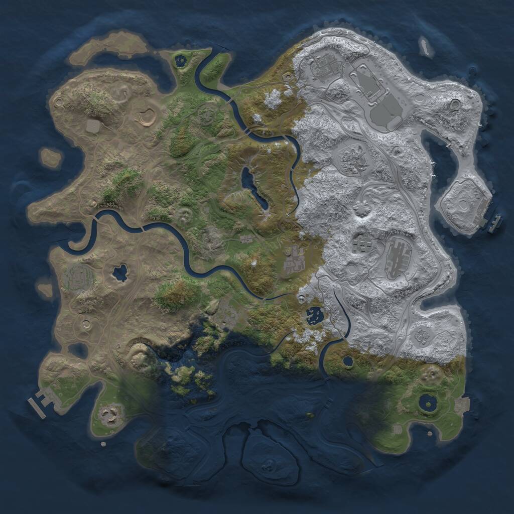 Rust Map: Procedural Map, Size: 4250, Seed: 2275785, 17 Monuments