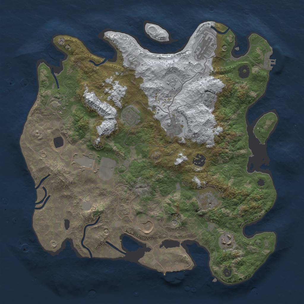 Rust Map: Procedural Map, Size: 3620, Seed: 4242, 19 Monuments