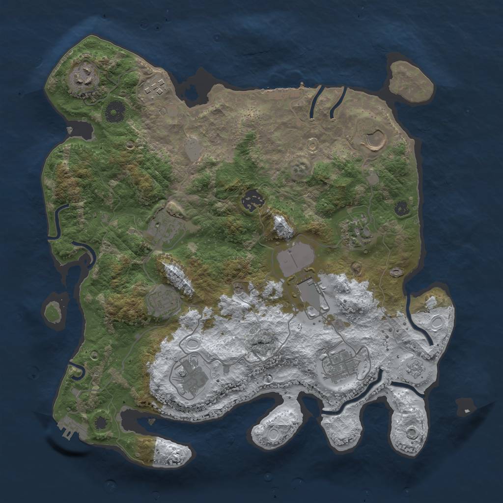 Rust Map: Procedural Map, Size: 3550, Seed: 1399951, 19 Monuments