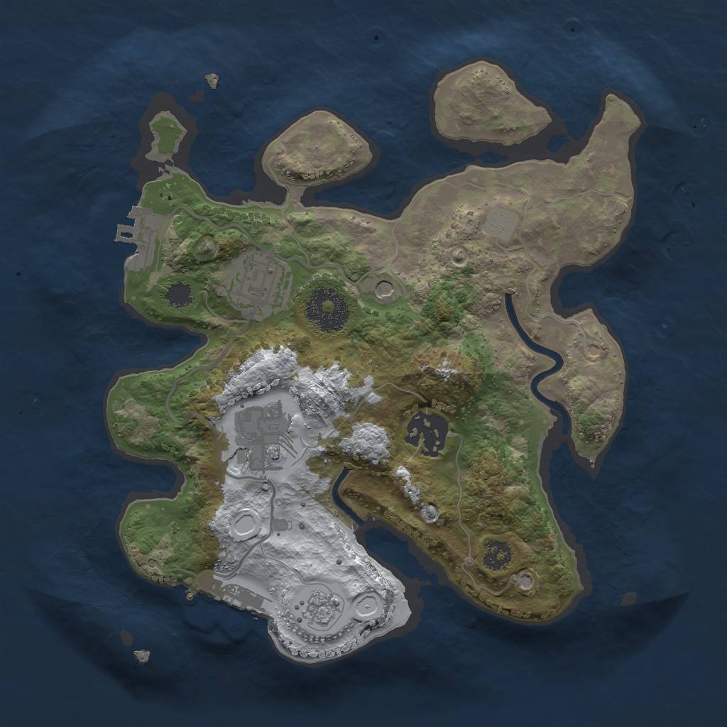 Rust Map: Procedural Map, Size: 2500, Seed: 1138900224, 12 Monuments