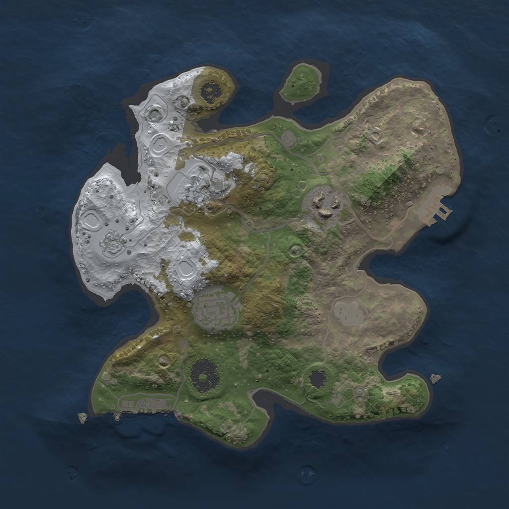 Rust Map: Procedural Map, Size: 2500, Seed: 4838732, 11 Monuments