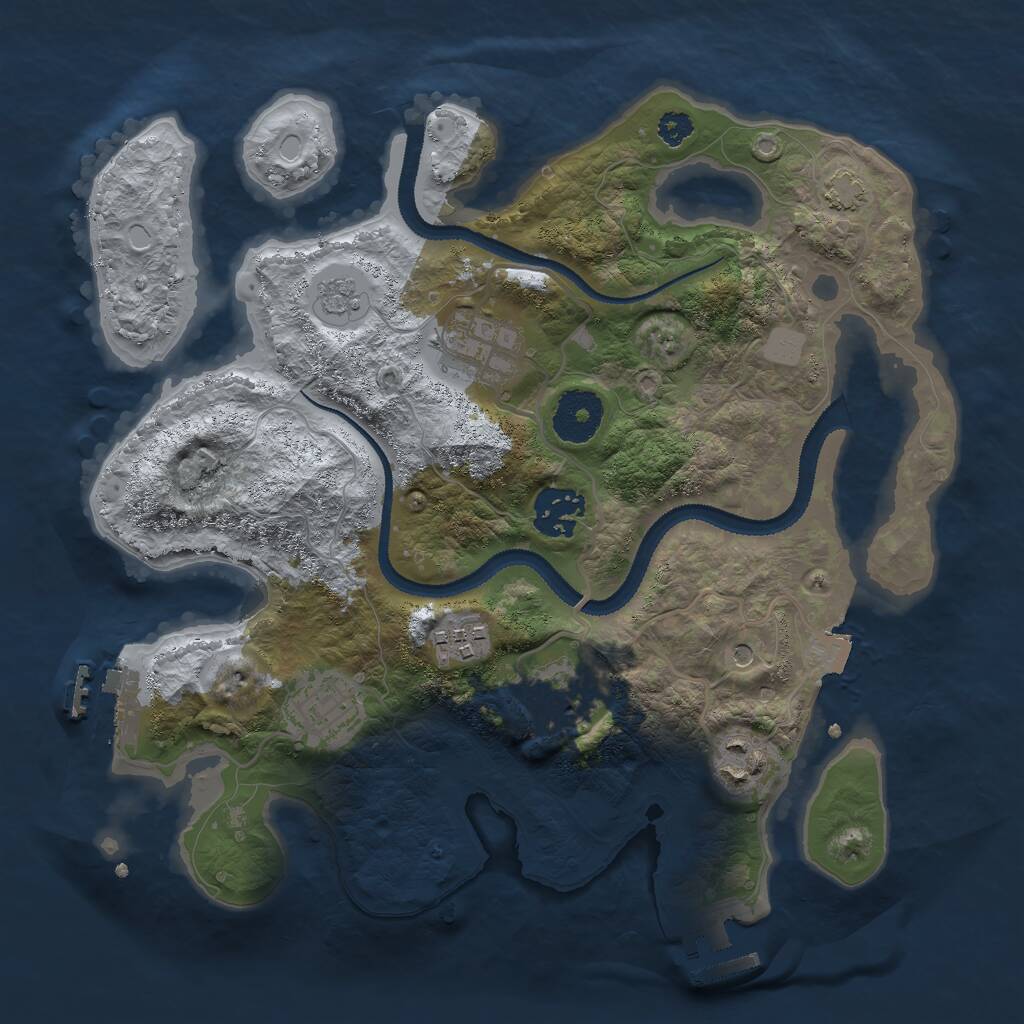 Rust Map: Procedural Map, Size: 3000, Seed: 546376, 12 Monuments