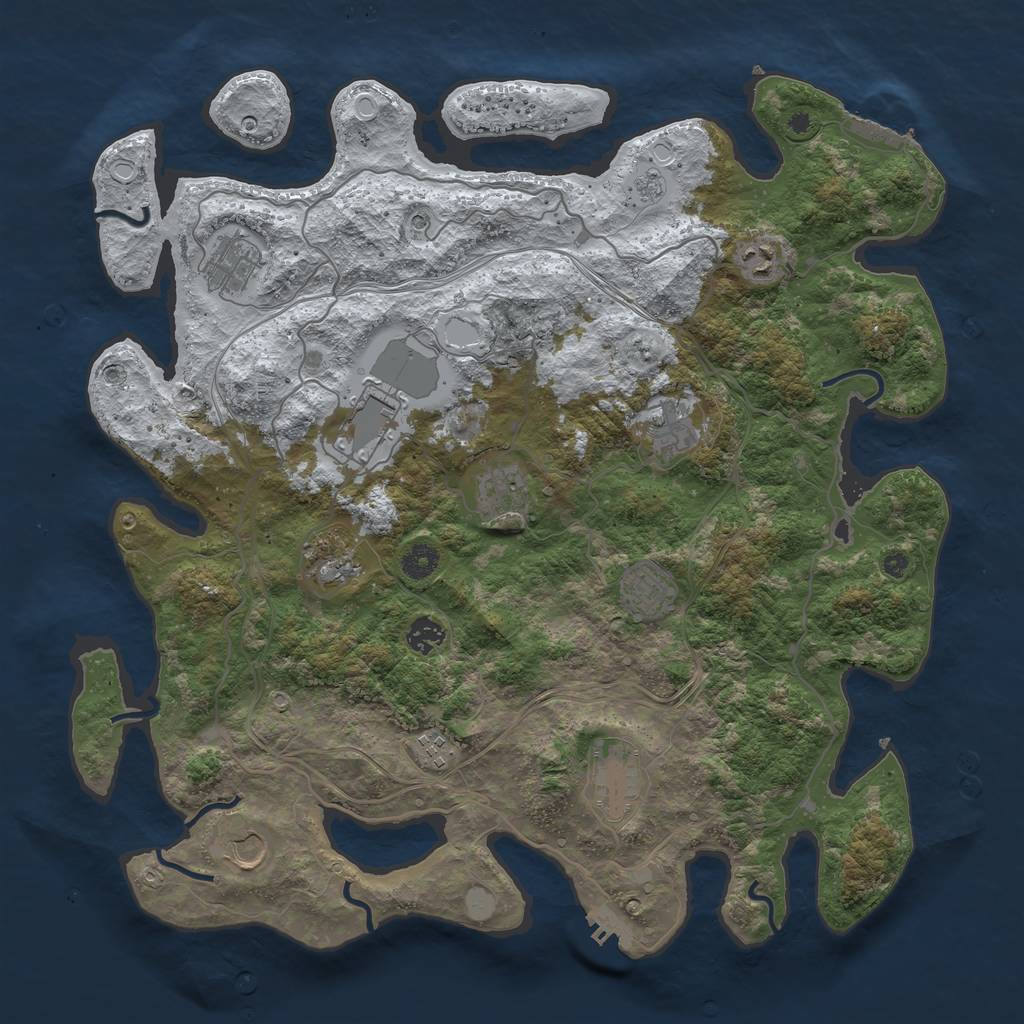 Rust Map: Procedural Map, Size: 4250, Seed: 1269958, 20 Monuments