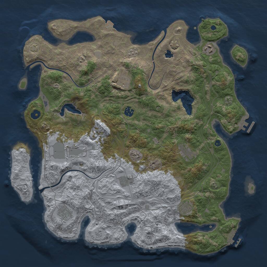 Rust Map: Procedural Map, Size: 4250, Seed: 2134027, 15 Monuments