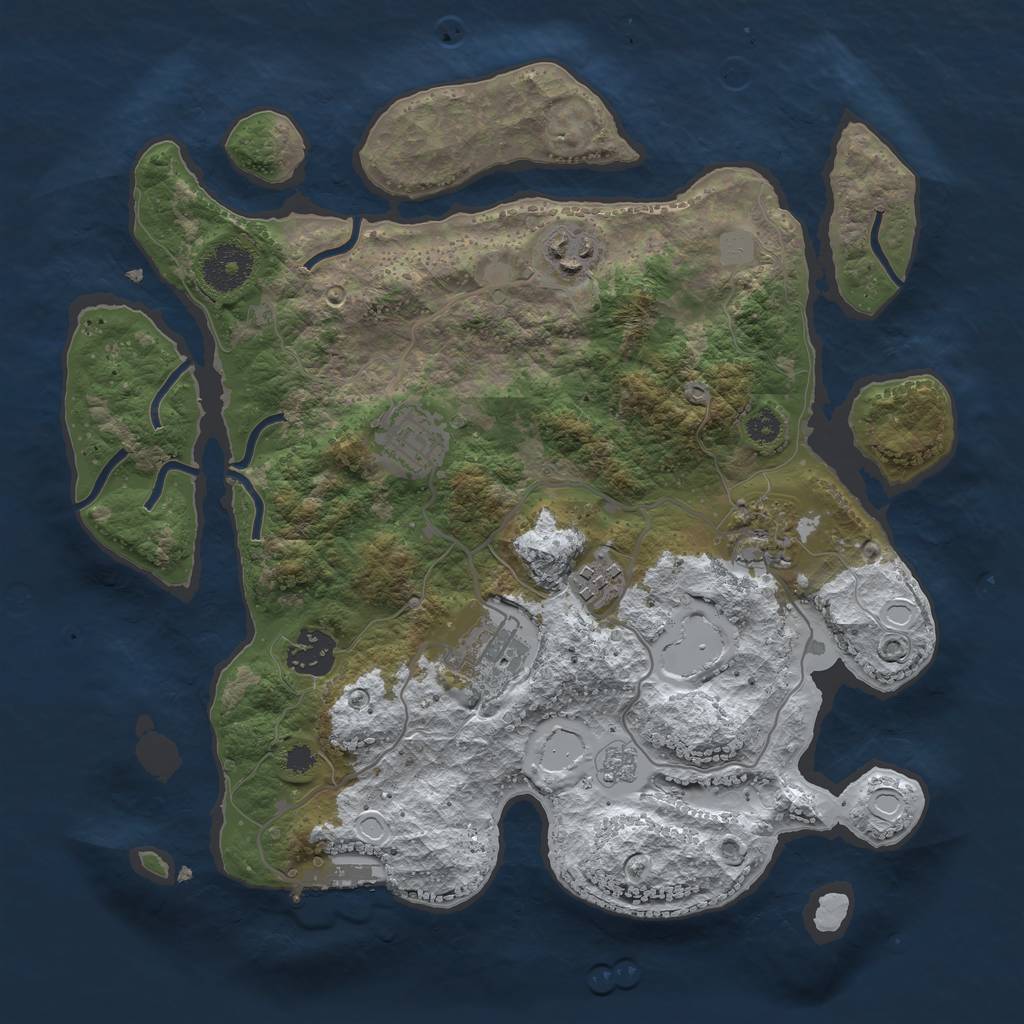 Rust Map: Procedural Map, Size: 3200, Seed: 1329980, 13 Monuments