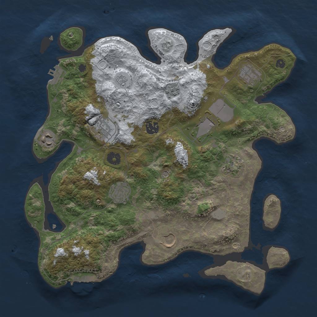 Rust Map: Procedural Map, Size: 3500, Seed: 5885588, 18 Monuments