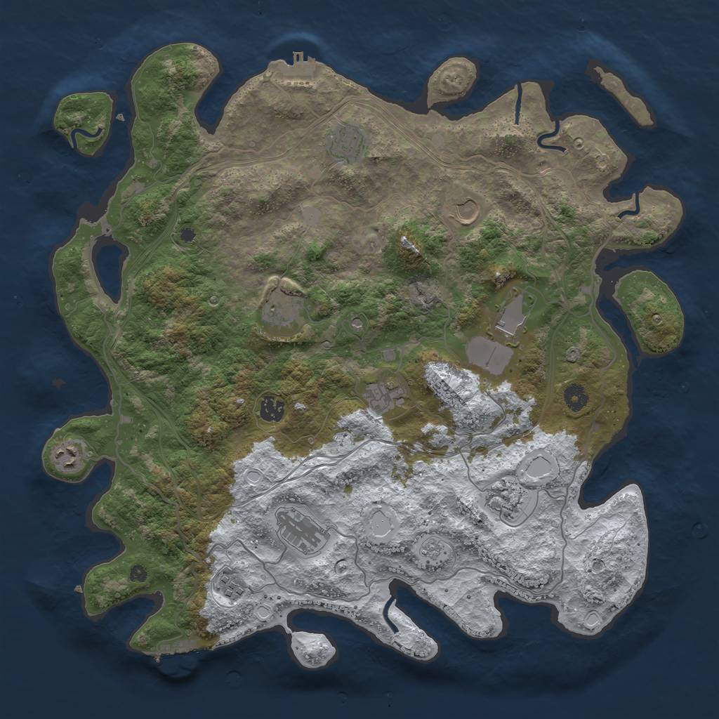 Rust Map: Procedural Map, Size: 4250, Seed: 1431737414, 19 Monuments