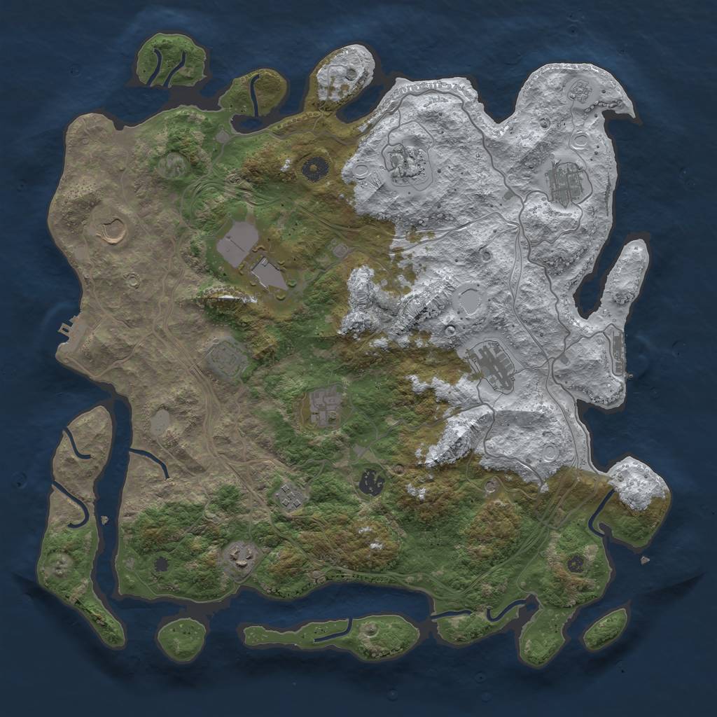 Rust Map: Procedural Map, Size: 4250, Seed: 1357843, 19 Monuments