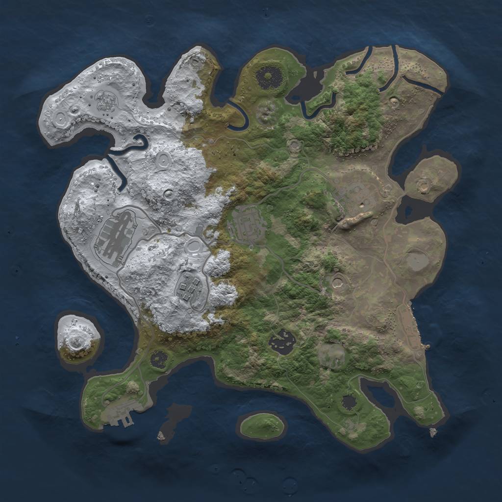 Rust Map: Procedural Map, Size: 2995, Seed: 9389473, 14 Monuments