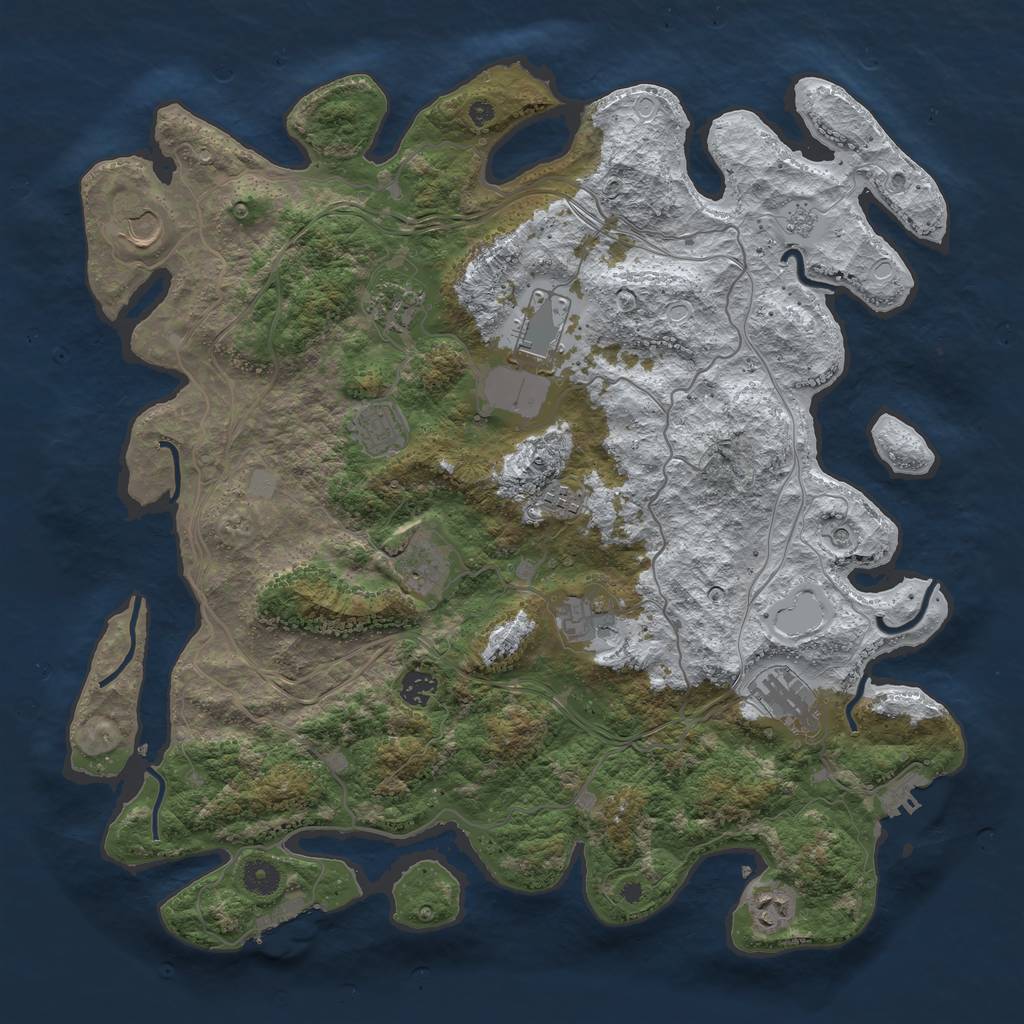 Rust Map: Procedural Map, Size: 4250, Seed: 5863692, 19 Monuments