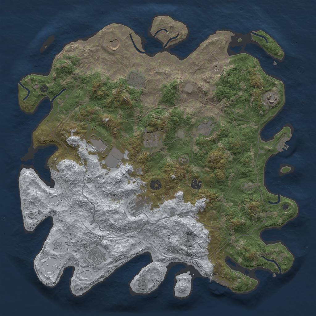 Rust Map: Procedural Map, Size: 4250, Seed: 3508907, 19 Monuments