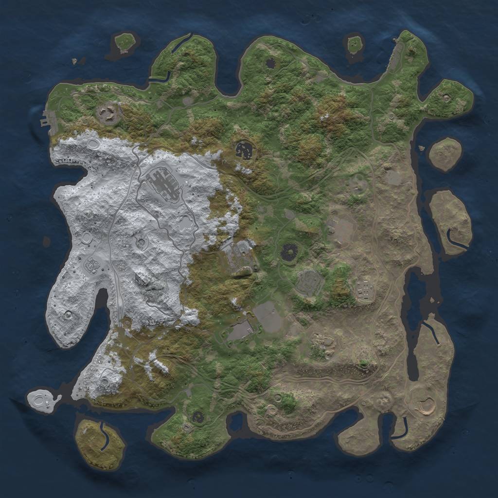 Rust Map: Procedural Map, Size: 4250, Seed: 5781344, 19 Monuments