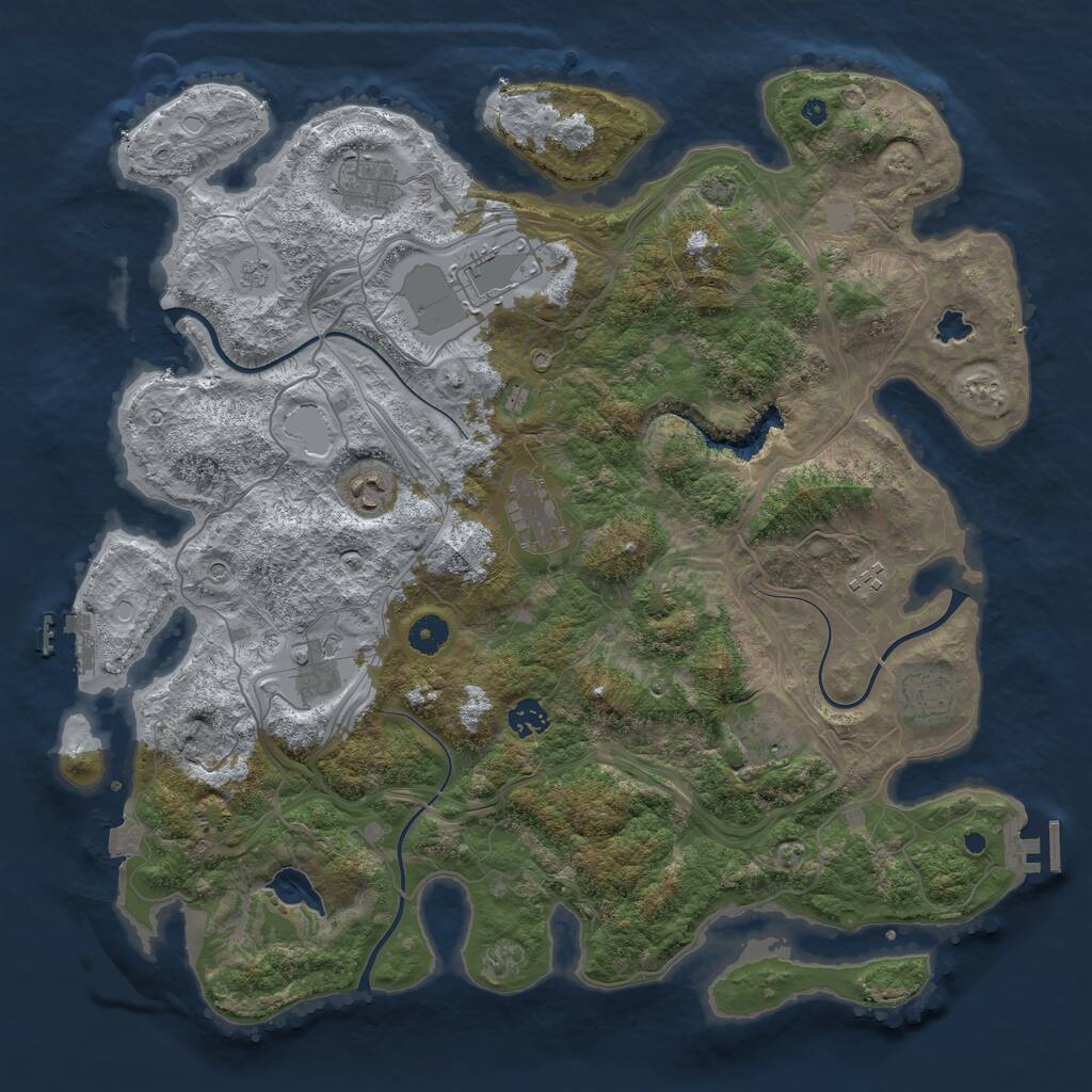 Rust Map: Procedural Map, Size: 4250, Seed: 1106026, 15 Monuments