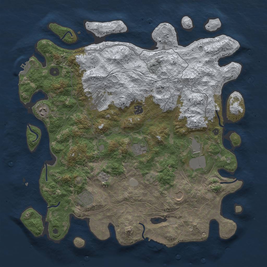 Rust Map: Procedural Map, Size: 4250, Seed: 4671097, 17 Monuments