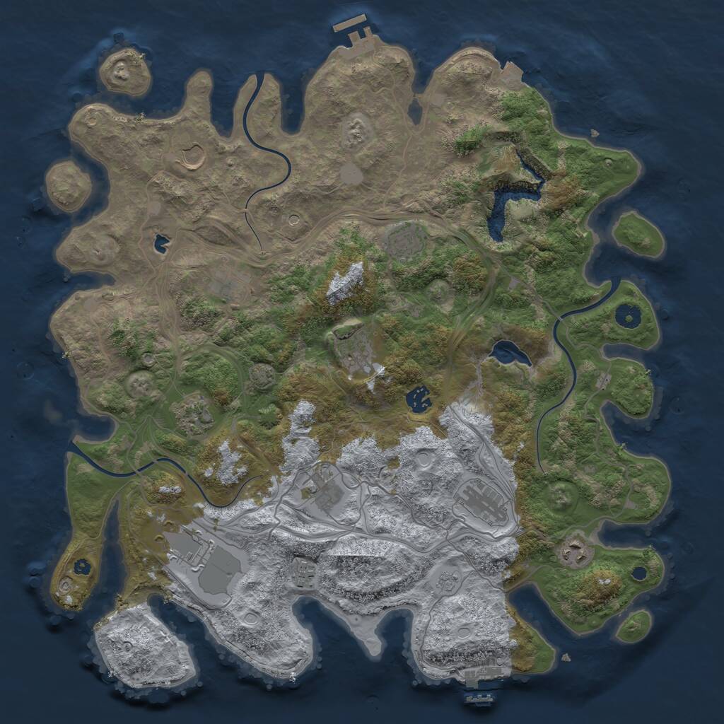 Rust Map: Procedural Map, Size: 4250, Seed: 5289539, 17 Monuments