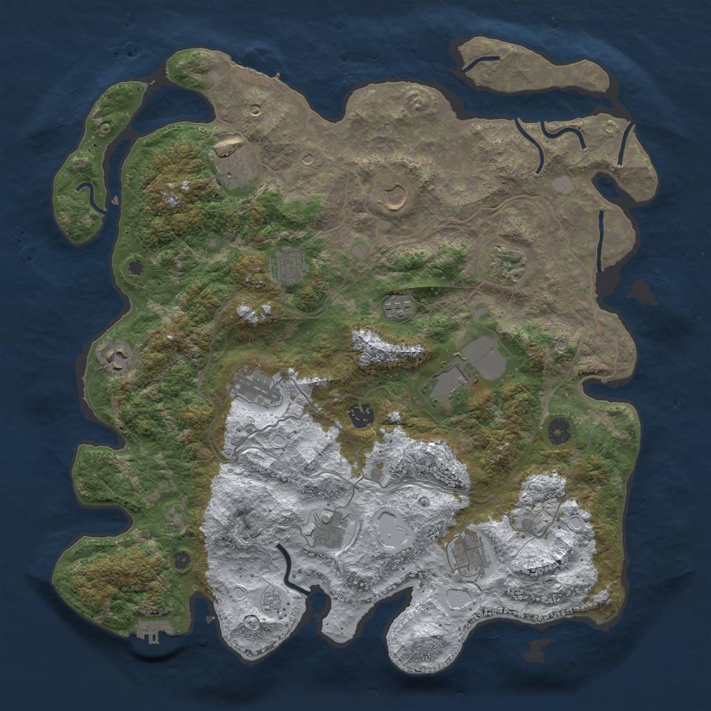 Rust Map: Procedural Map, Size: 4250, Seed: 5771992, 20 Monuments
