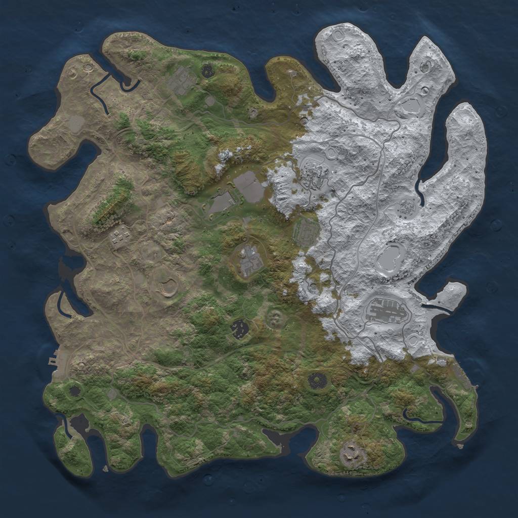 Rust Map: Procedural Map, Size: 4250, Seed: 6348351, 19 Monuments