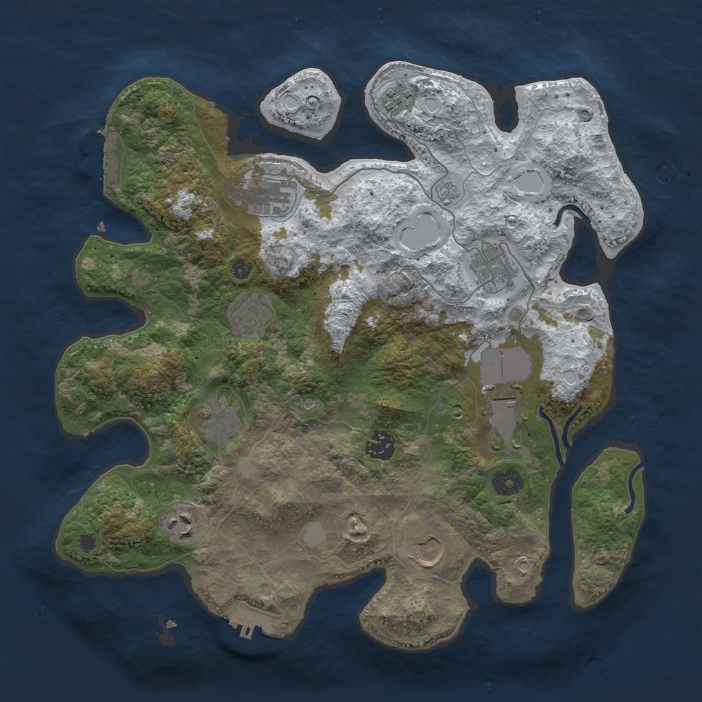 Rust Map: Procedural Map, Size: 3550, Seed: 977947, 18 Monuments