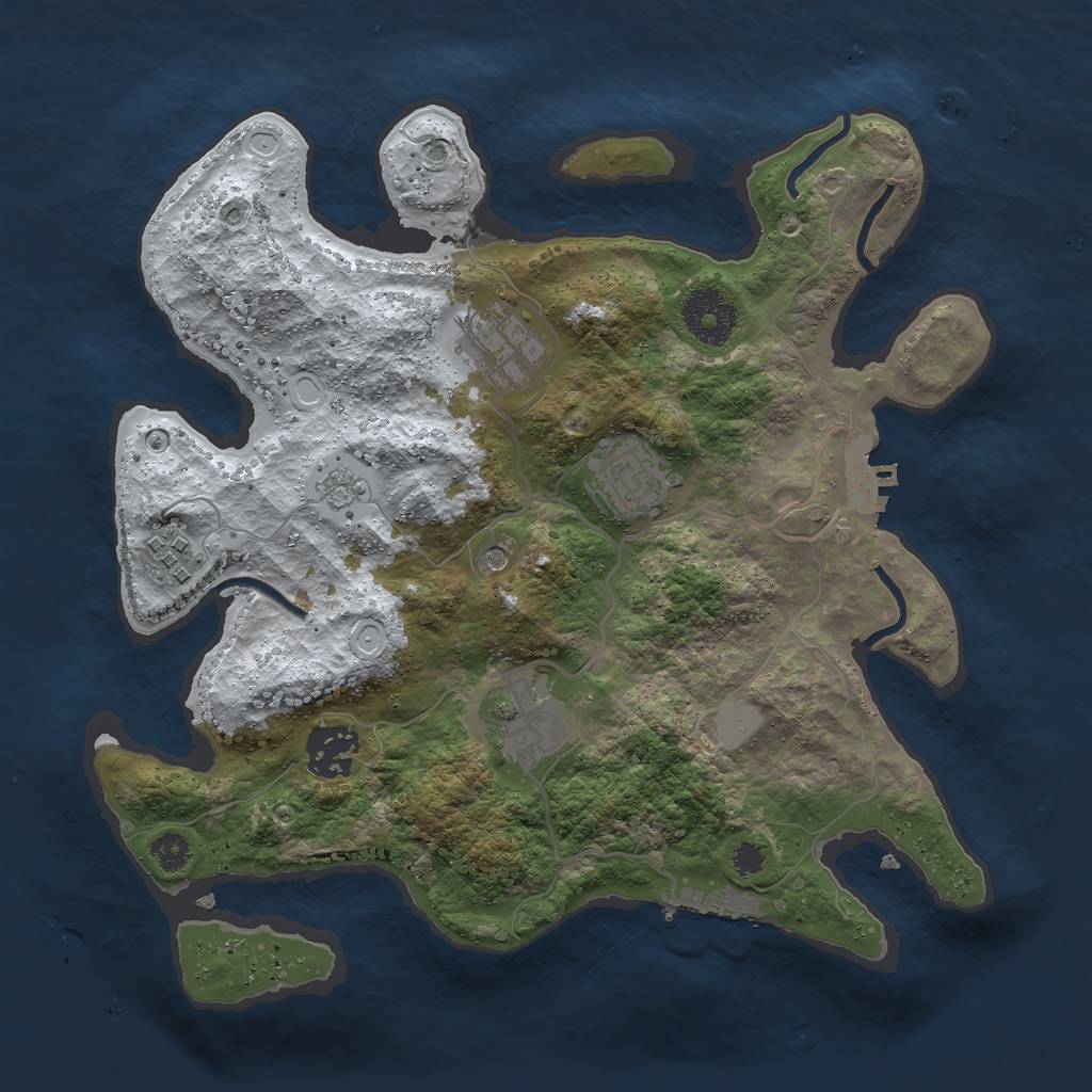Rust Map: Procedural Map, Size: 3000, Seed: 1738288288, 14 Monuments