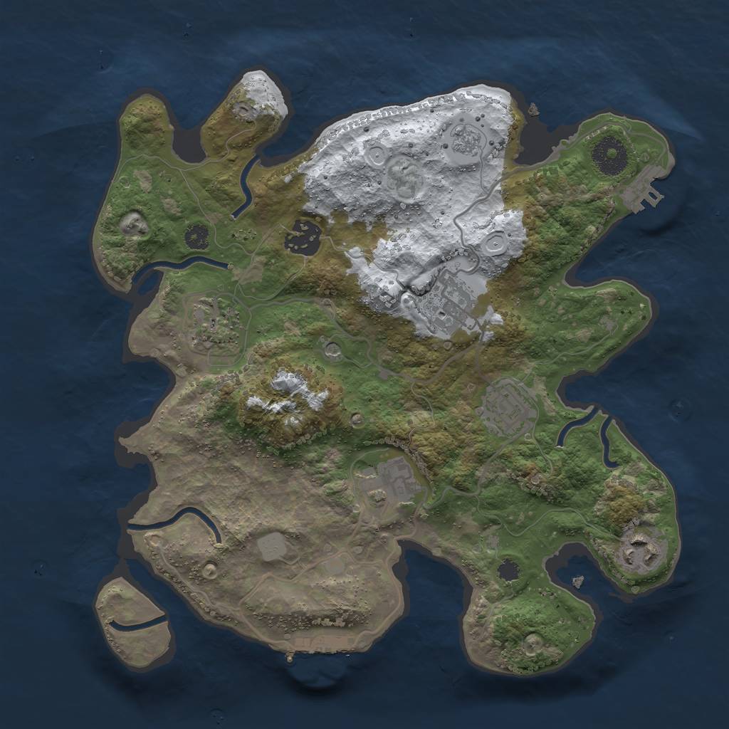Rust Map: Procedural Map, Size: 3000, Seed: 396863, 15 Monuments