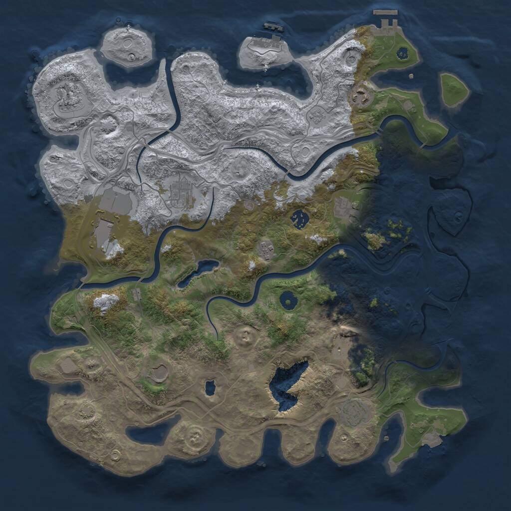 Rust Map: Procedural Map, Size: 4250, Seed: 6462577, 16 Monuments
