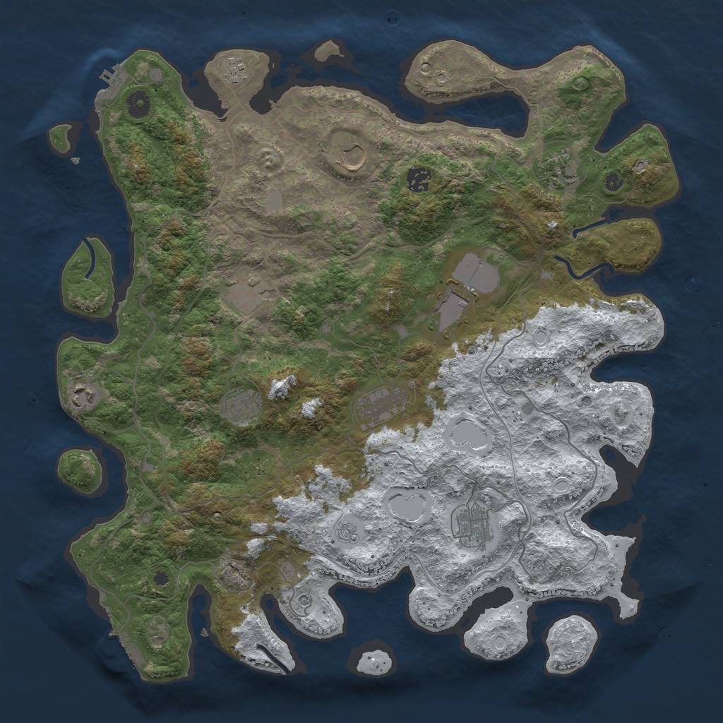 Rust Map: Procedural Map, Size: 4250, Seed: 3662649, 19 Monuments