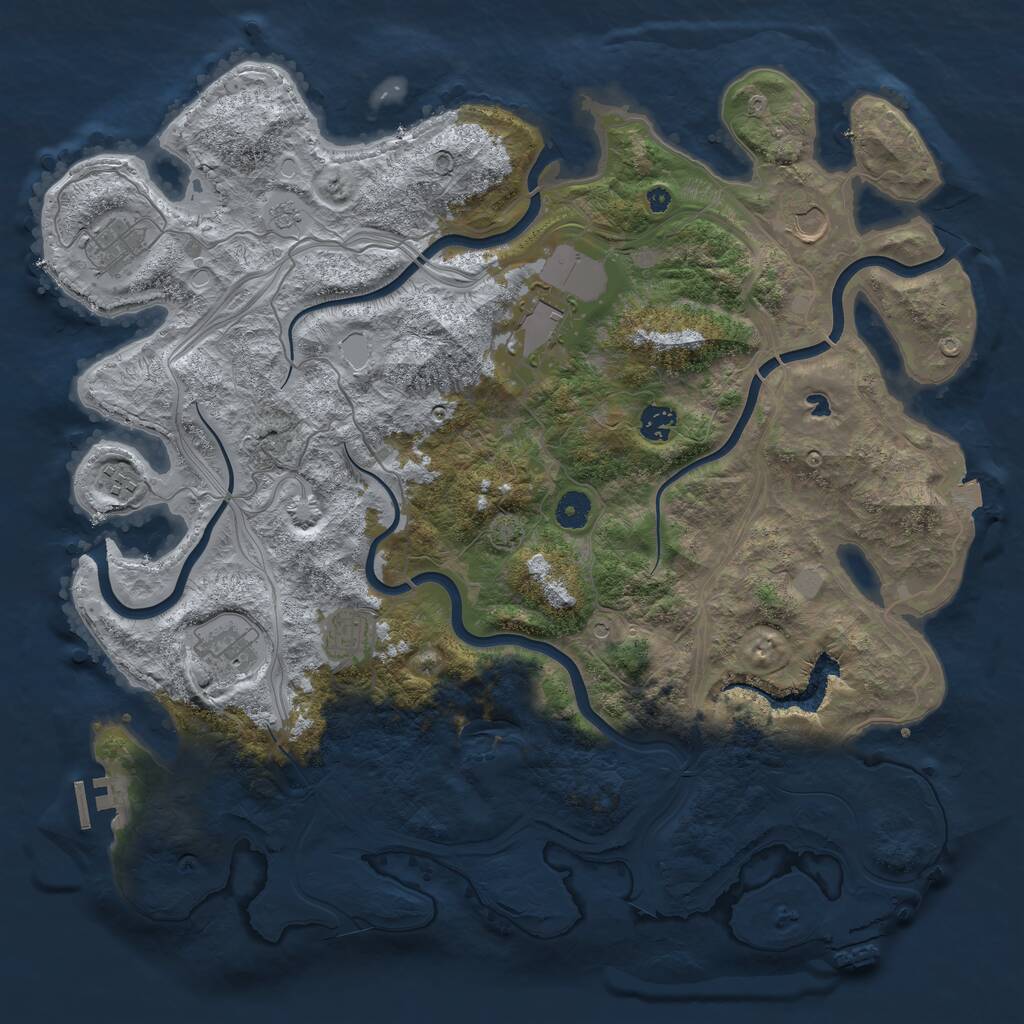 Rust Map: Procedural Map, Size: 4250, Seed: 1743798, 13 Monuments