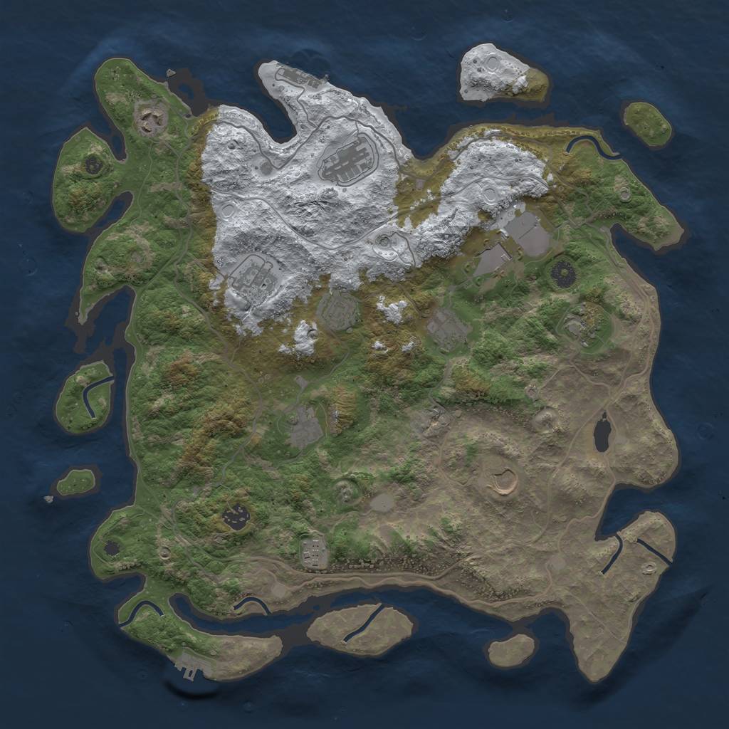 Rust Map: Procedural Map, Size: 4250, Seed: 3499730, 19 Monuments