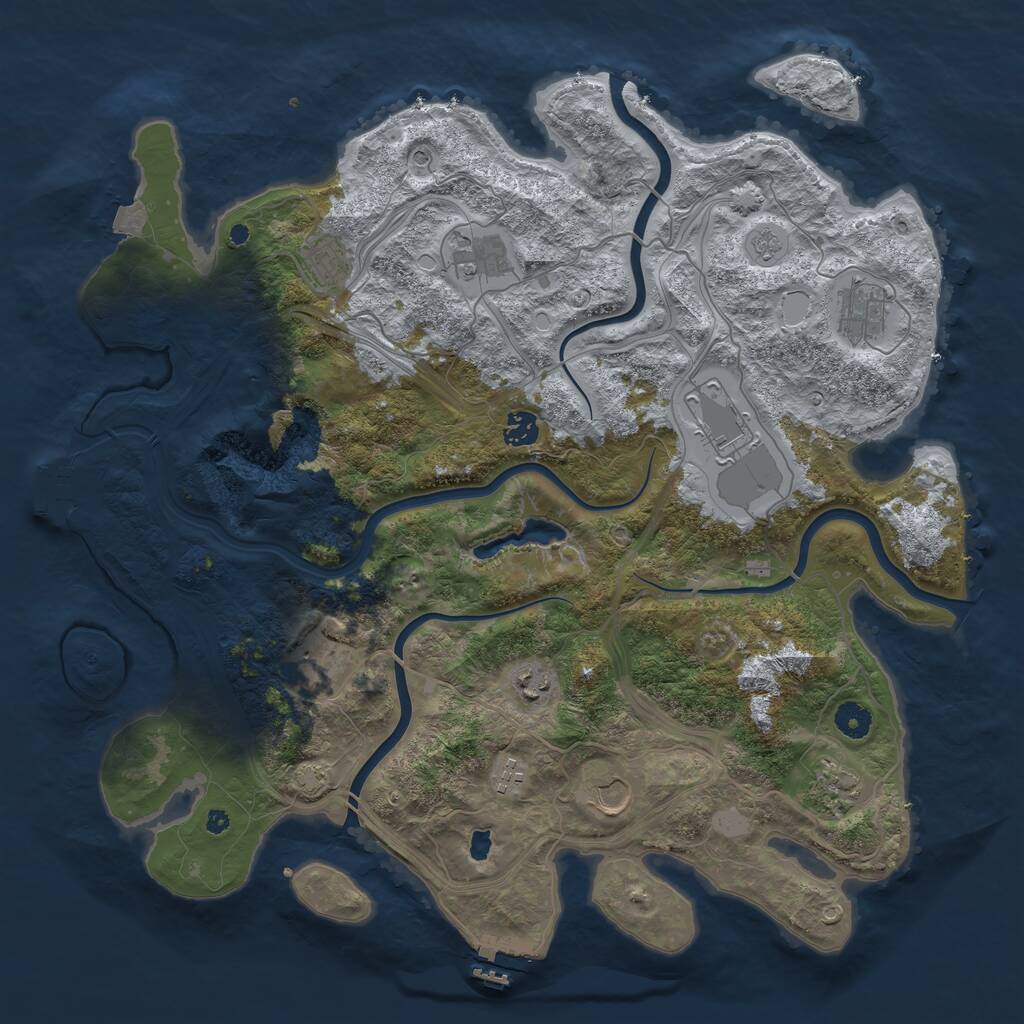 Rust Map: Procedural Map, Size: 4250, Seed: 367815, 16 Monuments
