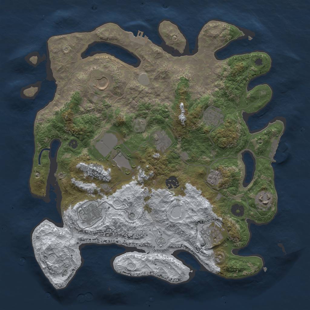 Rust Map: Procedural Map, Size: 3550, Seed: 4779497, 18 Monuments