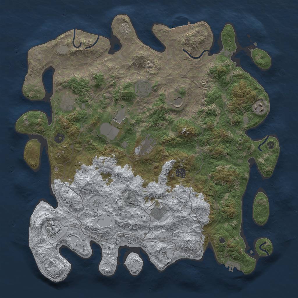 Rust Map: Procedural Map, Size: 4250, Seed: 4921320, 19 Monuments