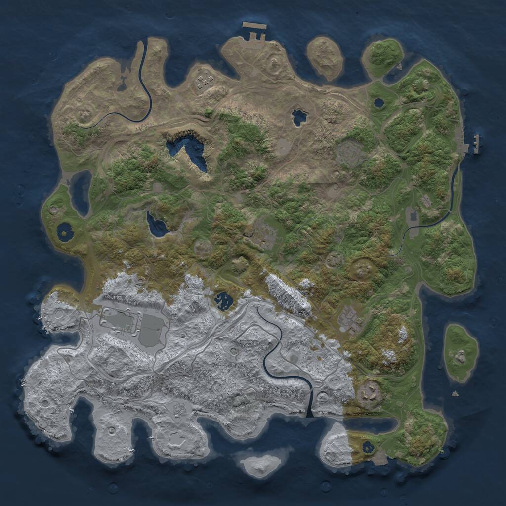 Rust Map: Procedural Map, Size: 4250, Seed: 4841882, 13 Monuments